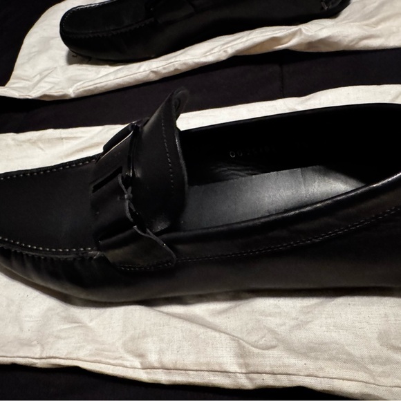 New Salvatore Ferragamo Sardegna Drivers Men's Black Shoes Size 7 1/2 - Picture 6 of 13